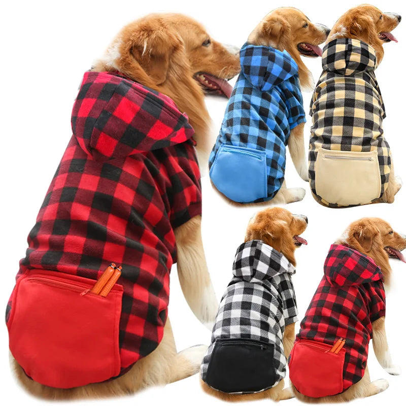 Winter Hoodie Plaid Reversible